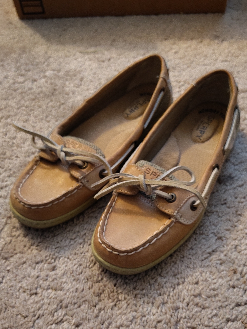 Sperry Rosefish Leather Boat Shoes Linen Oat Size 6M